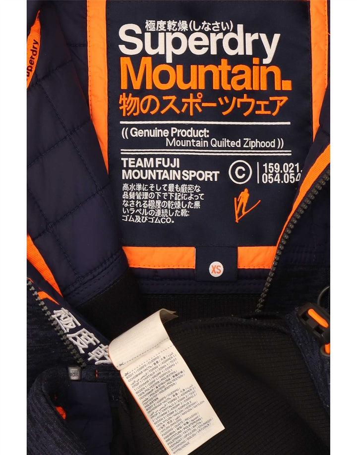 Superdry Mens Hooded Tracksuit Top Jacket XS Navy Blue Polyester