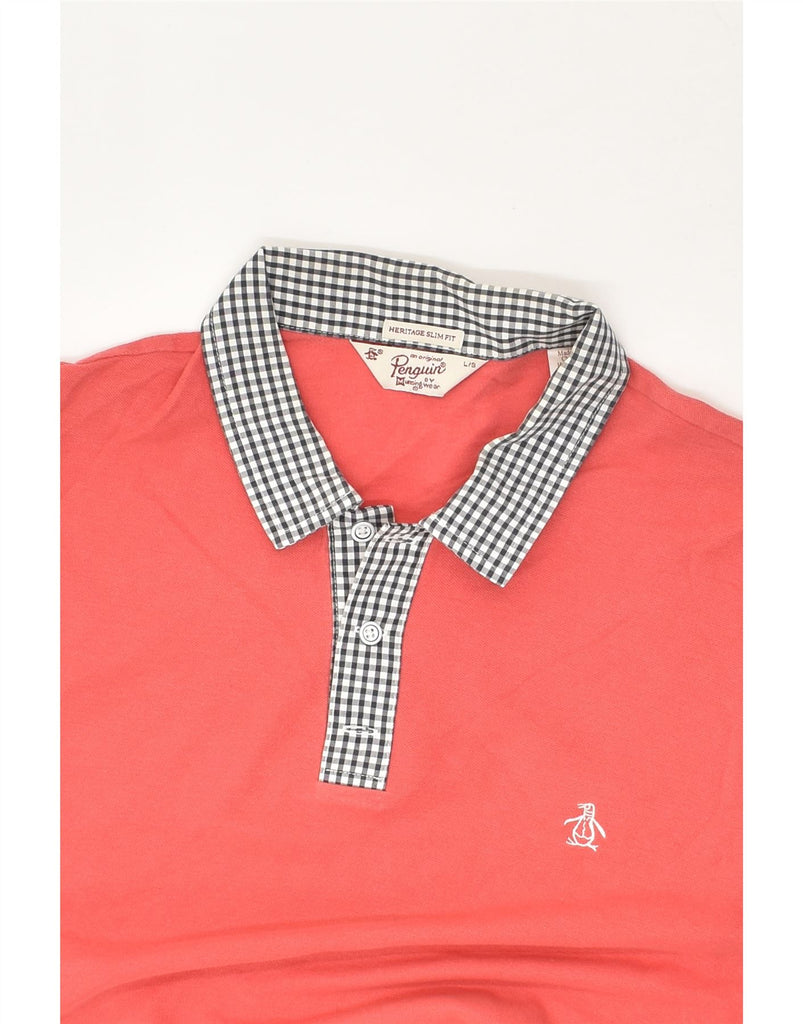 PENGUIN Mens Heritage Slim Fit Polo Shirt Large Red Cotton | Vintage Penguin | Thrift | Second-Hand Penguin | Used Clothing | Messina Hembry 