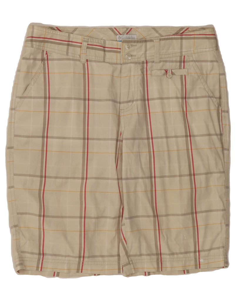 COLUMBIA Womens Chino Shorts US 10 Large W32 Beige Check Cotton Vintage Columbia and Second-Hand Columbia from Messina Hembry 