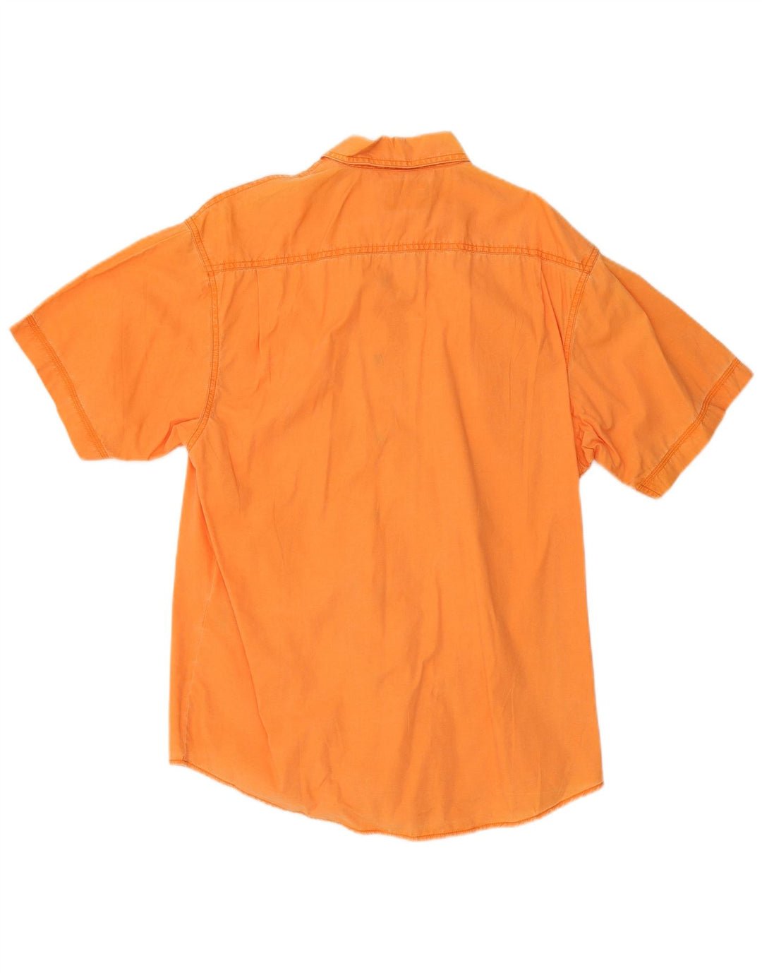 Wrangler Mens Short Sleeve Shirt Medium Orange Cotton