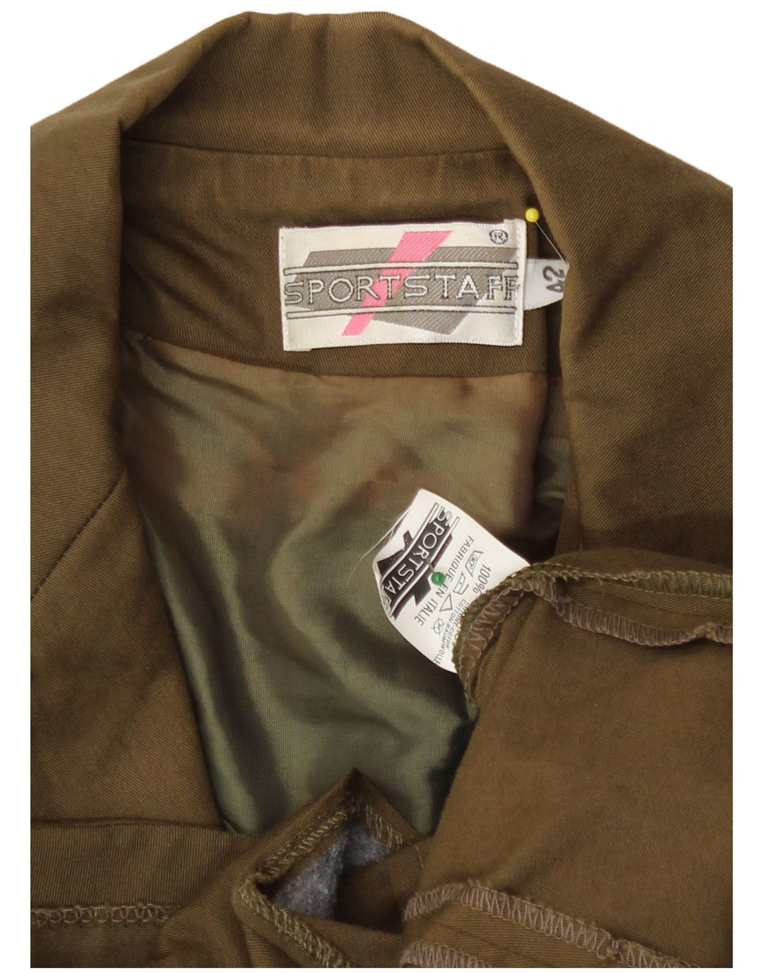 Sport Staff Womens Short Sleeve 5 Button Blazer Jacket IT 42 Medium Khaki