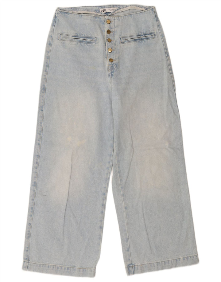 Zara Womens Wide Leg Jeans EU 38 Small W28 L26 Blue