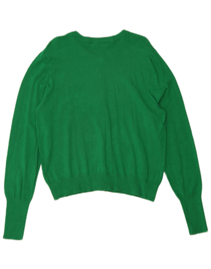 Marks & Spencer Womens Crop Cardigan Sweater UK 12 Medium Green Viscose