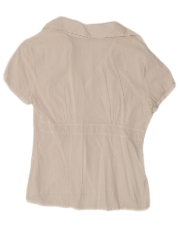 Benetton Womens Short Sleeve Shirt UK 12 Medium White