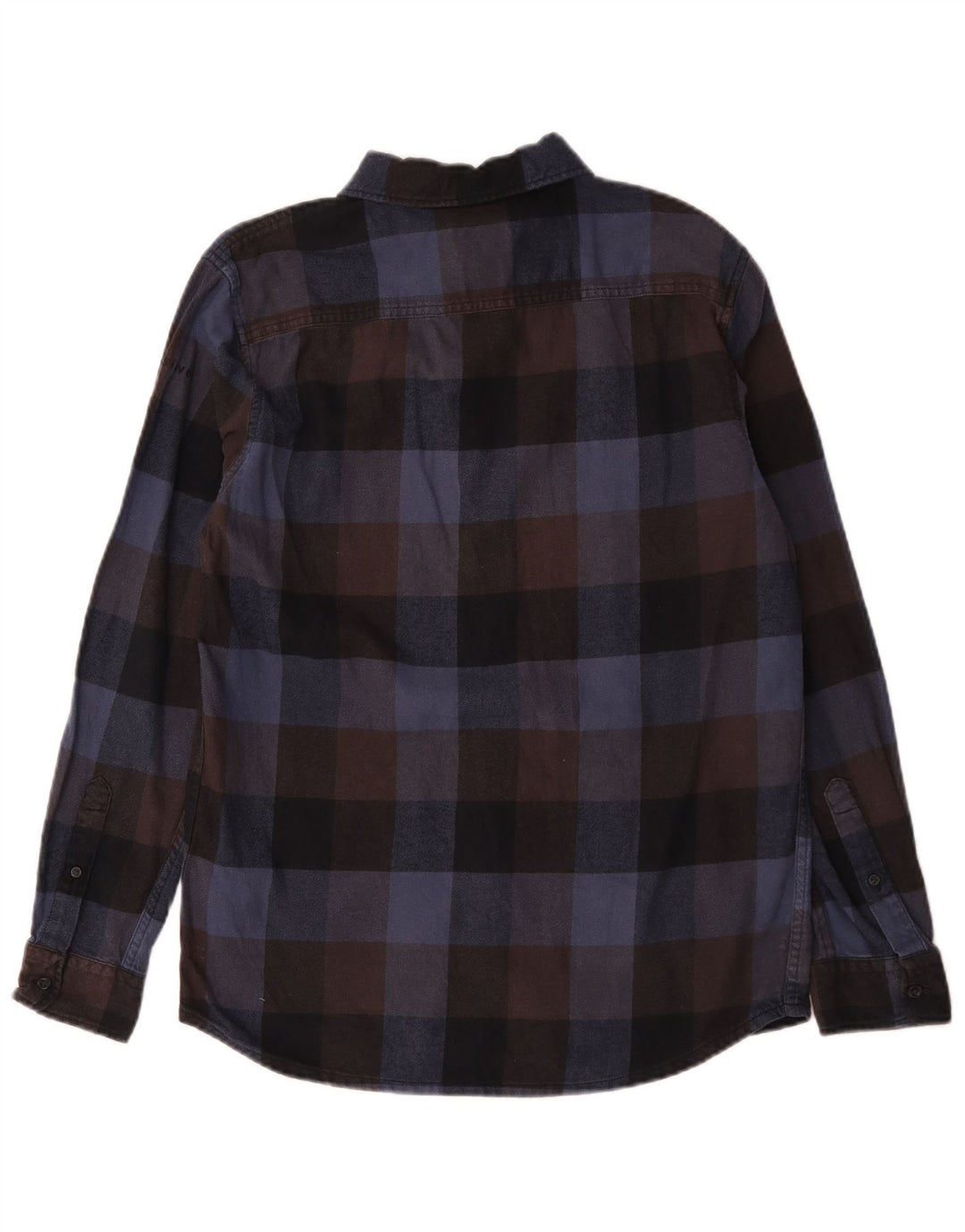 Quiksilver Mens Regular Fit Flannel Shirt Small Navy Blue Gingham Cotton