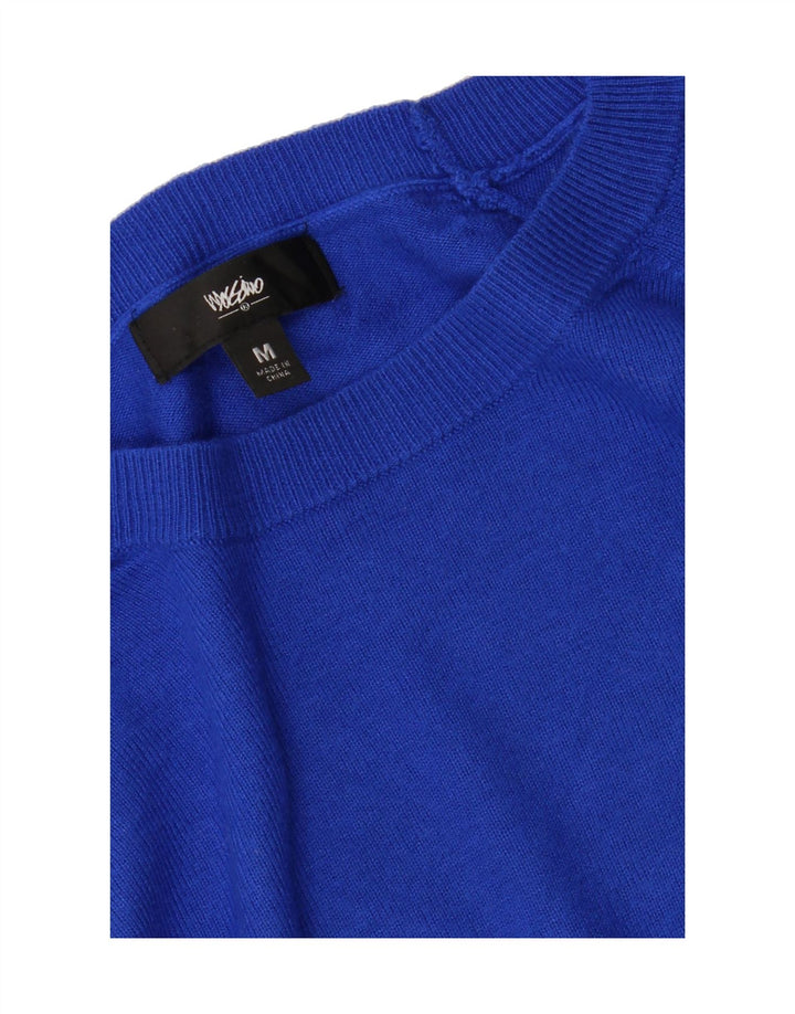 MOSSIMO Womens Boat Neck Jumper Sweater UK 12 Medium Blue Nylon Vintage Mossimo and Second-Hand Mossimo from Messina Hembry 