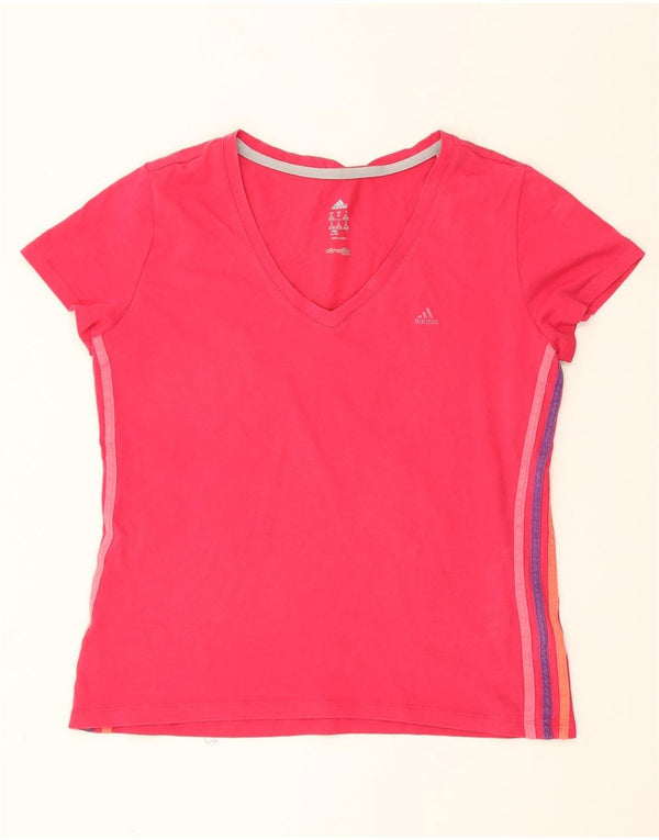 Adidas Womens Climalite T-Shirt Top UK 20/22 XL Pink Cotton