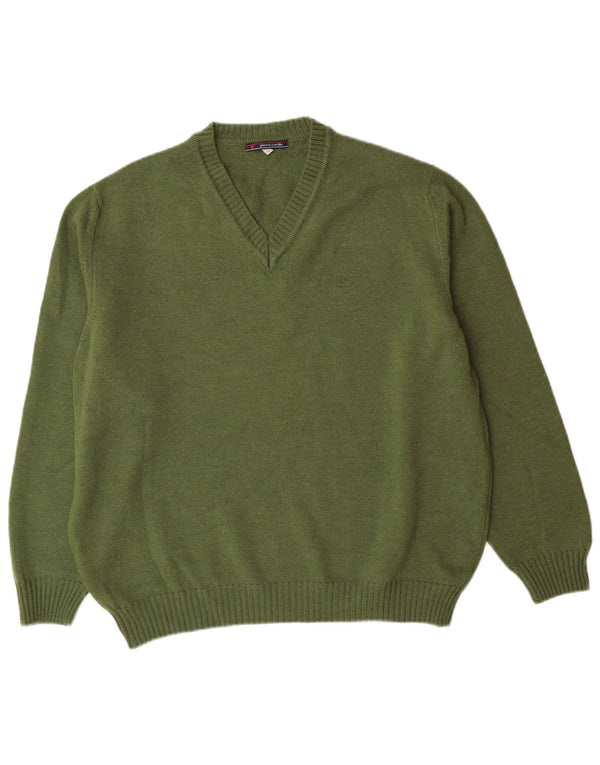 PIERRE CARDIN Womens Oversized V-Neck Jumper Sweater UK 16 Large Khaki