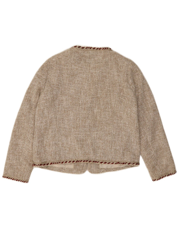 Zara Womens Crop Blazer Jacket EU 44 XL Beige