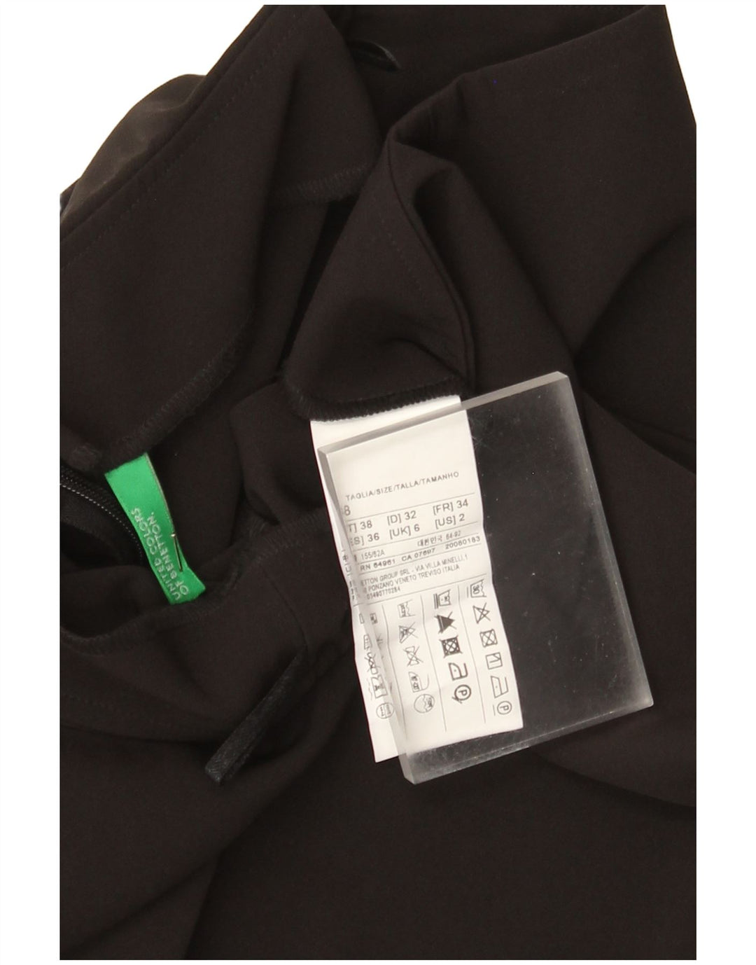Benetton Womens A-Line Skirt UK 6 XS W24 Black Polyester