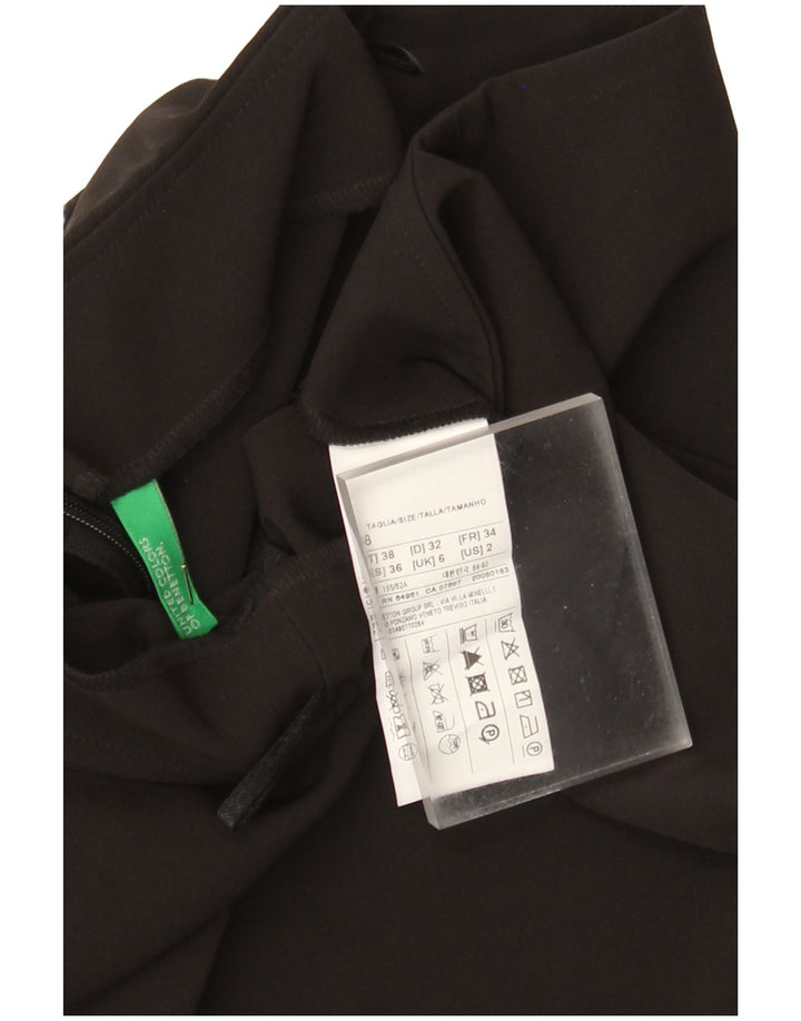 Benetton Womens A-Line Skirt UK 6 XS W24 Black Polyester