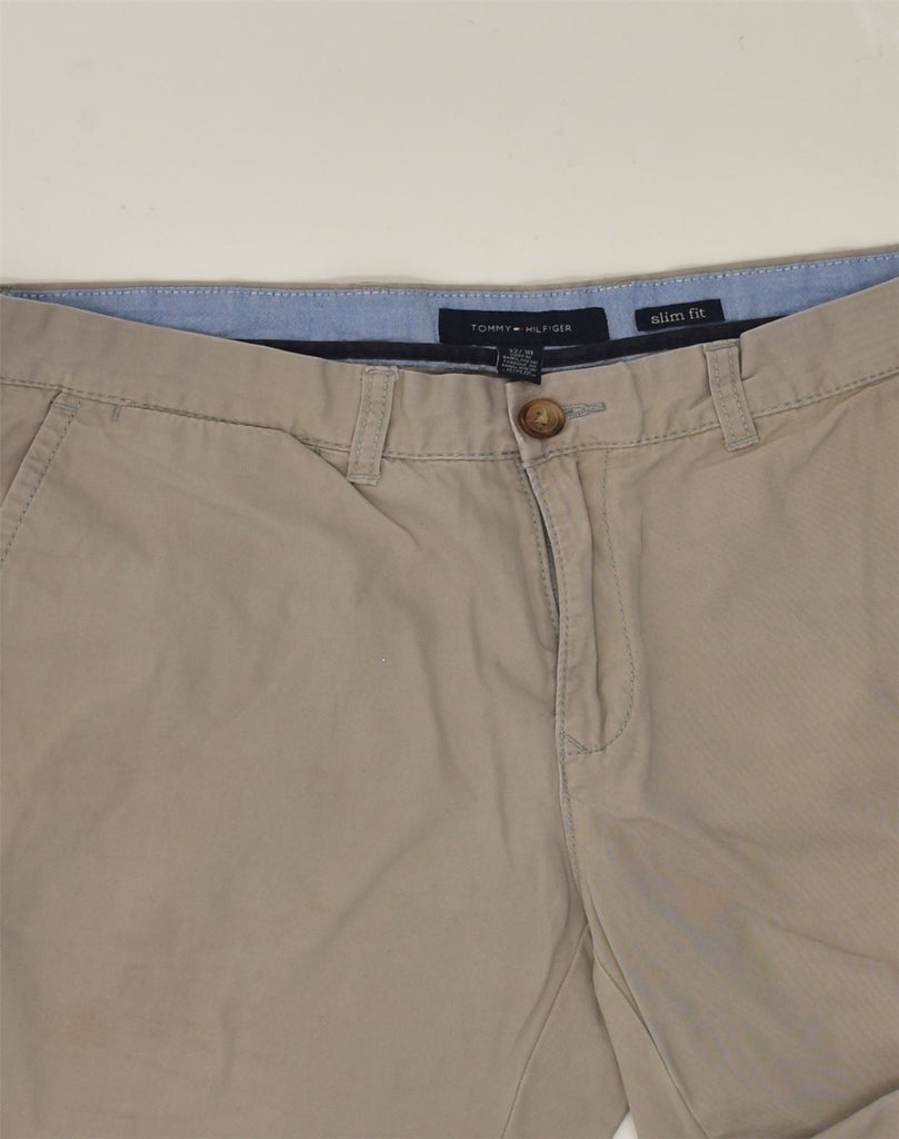 TOMMY HILFIGER Mens Slim Fit Chino Trousers W32 L27 Grey Cotton | Vintage Tommy Hilfiger | Thrift | Second-Hand Tommy Hilfiger | Used Clothing | Messina Hembry 