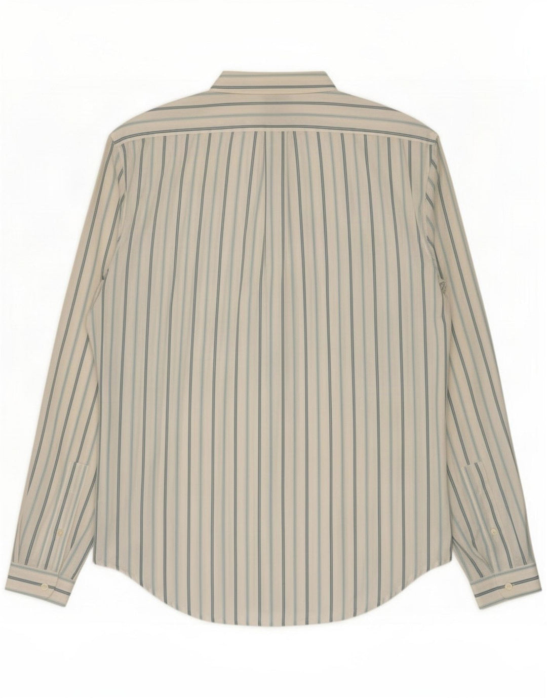 Vintage Mens Shirt Large White Striped Polyester