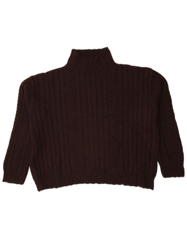 Marks & Spencer Womens Turtle Neck Jumper Sweater UK 16 Large Brown