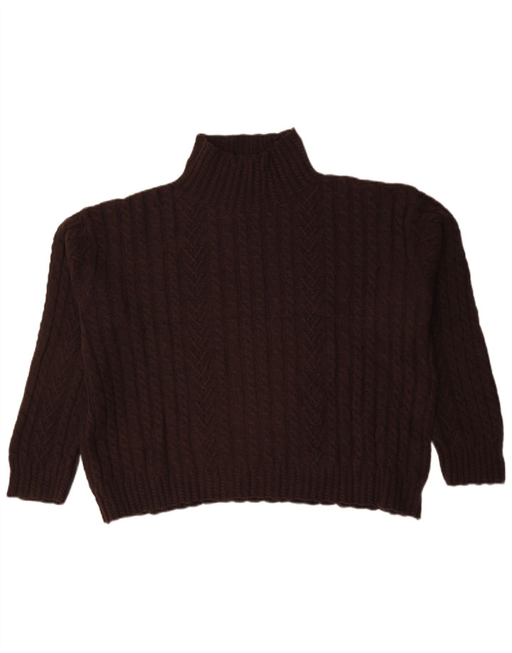 Marks & Spencer Womens Turtle Neck Jumper Sweater UK 16 Large Brown