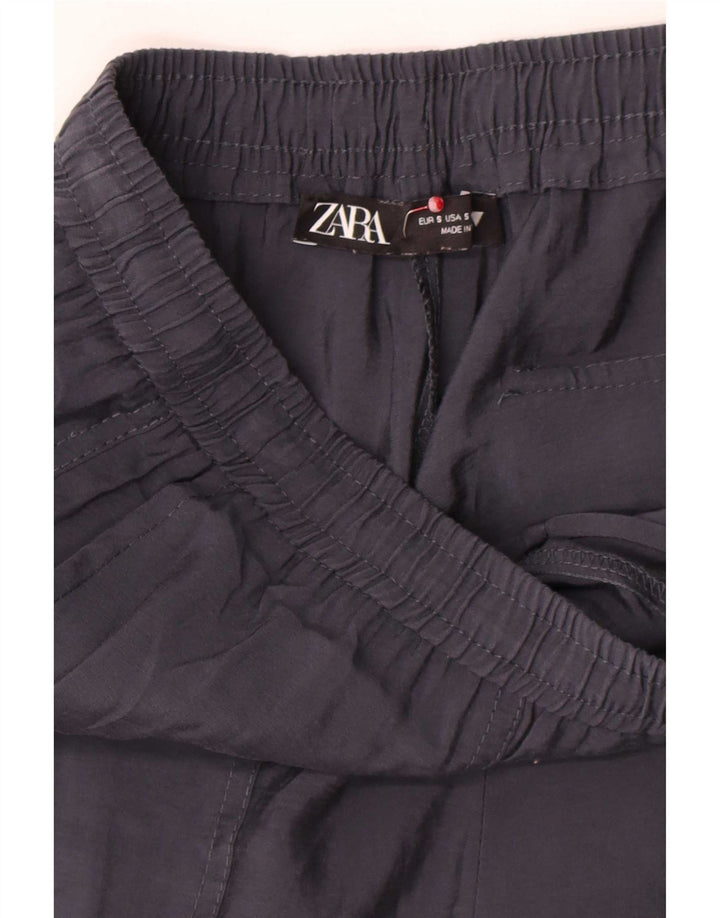 Zara Womens Straight Cropped Trousers Small W28 L25 Grey