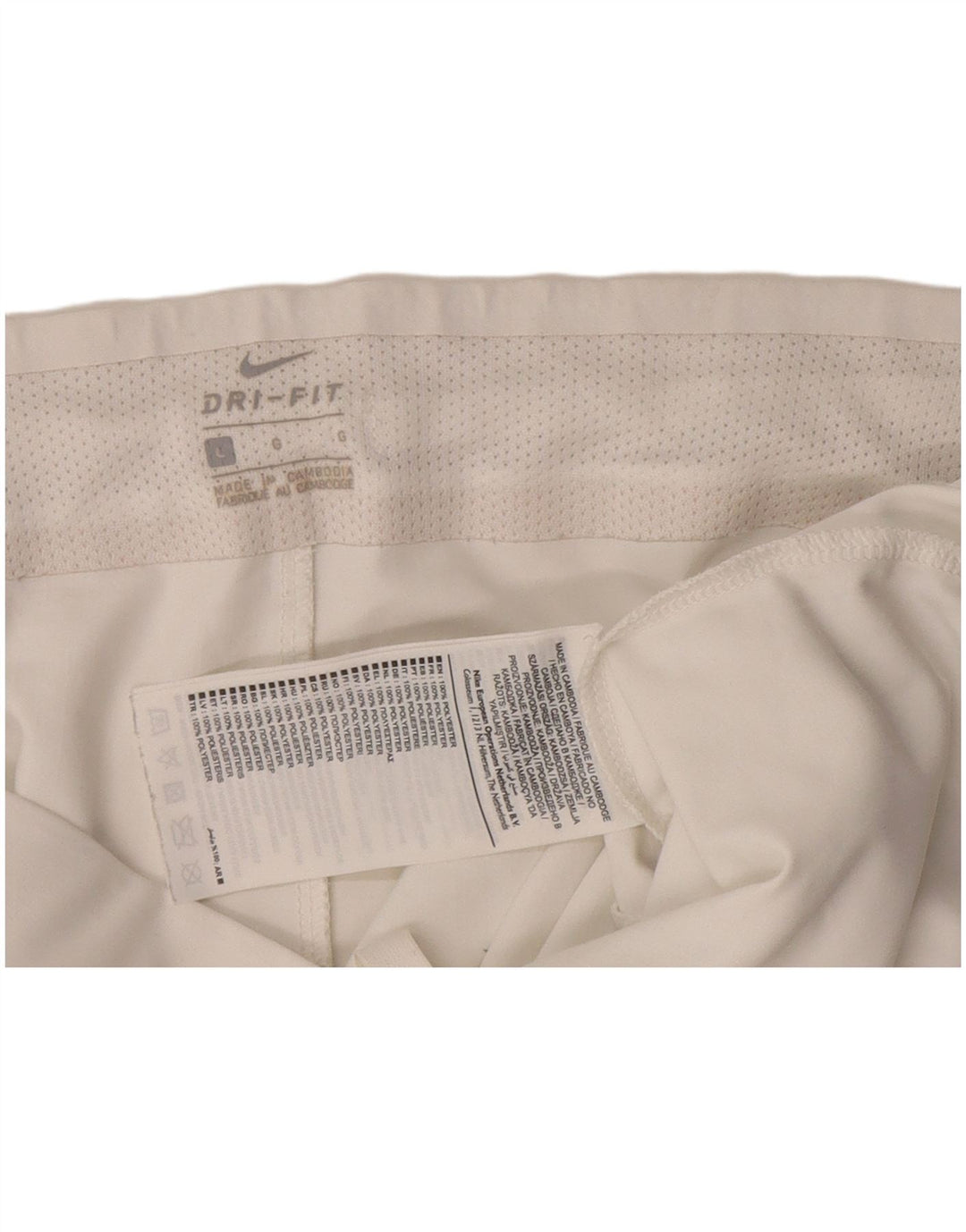Nike Womens Dri Fit Sport Shorts UK 16 Large White Polyester