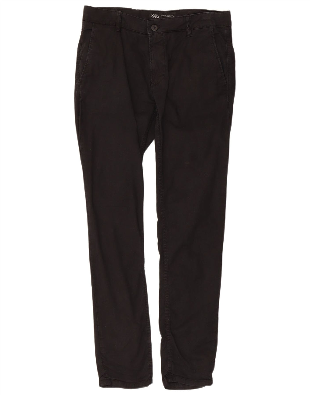 Zara Mens Slim Chino Trousers EU 40 Medium W31 L29 Black