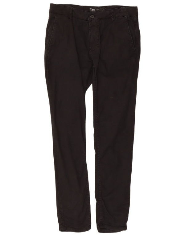Zara Mens Slim Chino Trousers EU 40 Medium W31 L29 Black