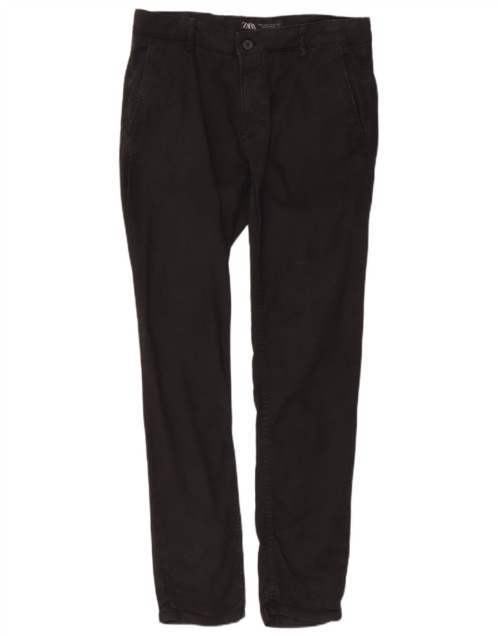 Zara Mens Slim Chino Trousers EU 40 Medium W31 L29 Black