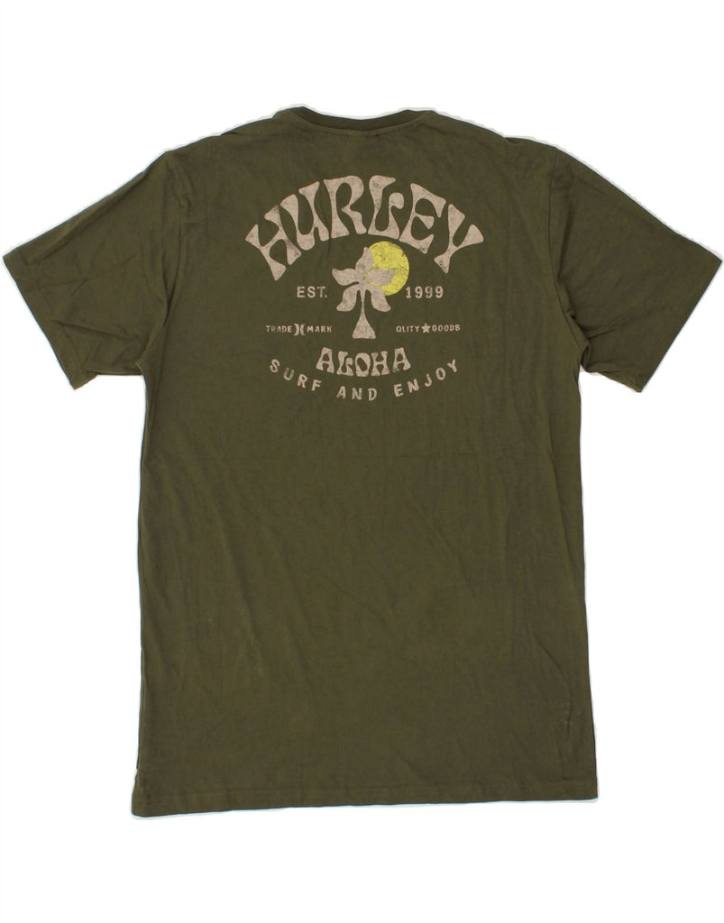 HURLEY Mens Graphic T-Shirt Top Large Khaki Cotton Vintage Hurley and Second-Hand Hurley from Messina Hembry 