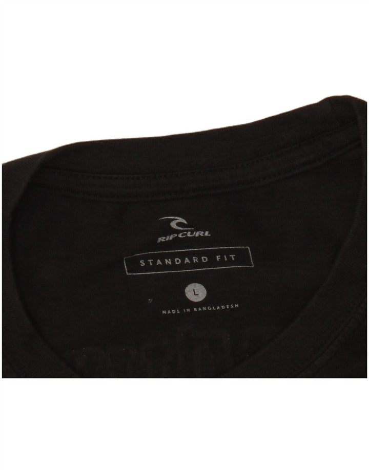 Rip Curl Mens Standard Fit Graphic T-Shirt Top Large Black