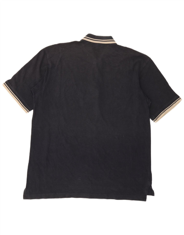 Sergio Tacchini Mens Polo Shirt Large Black Striped