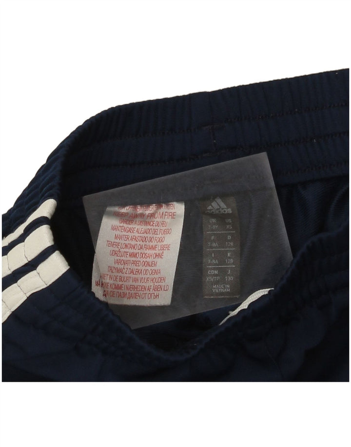 Adidas Boys Tracksuit Trousers Joggers 7-8 Years Navy Blue Polyester