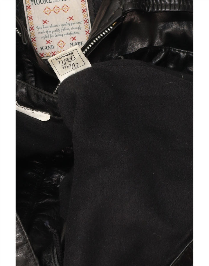 MORE & MORE  Mens Leather Coat UK 40 Large Black Leather