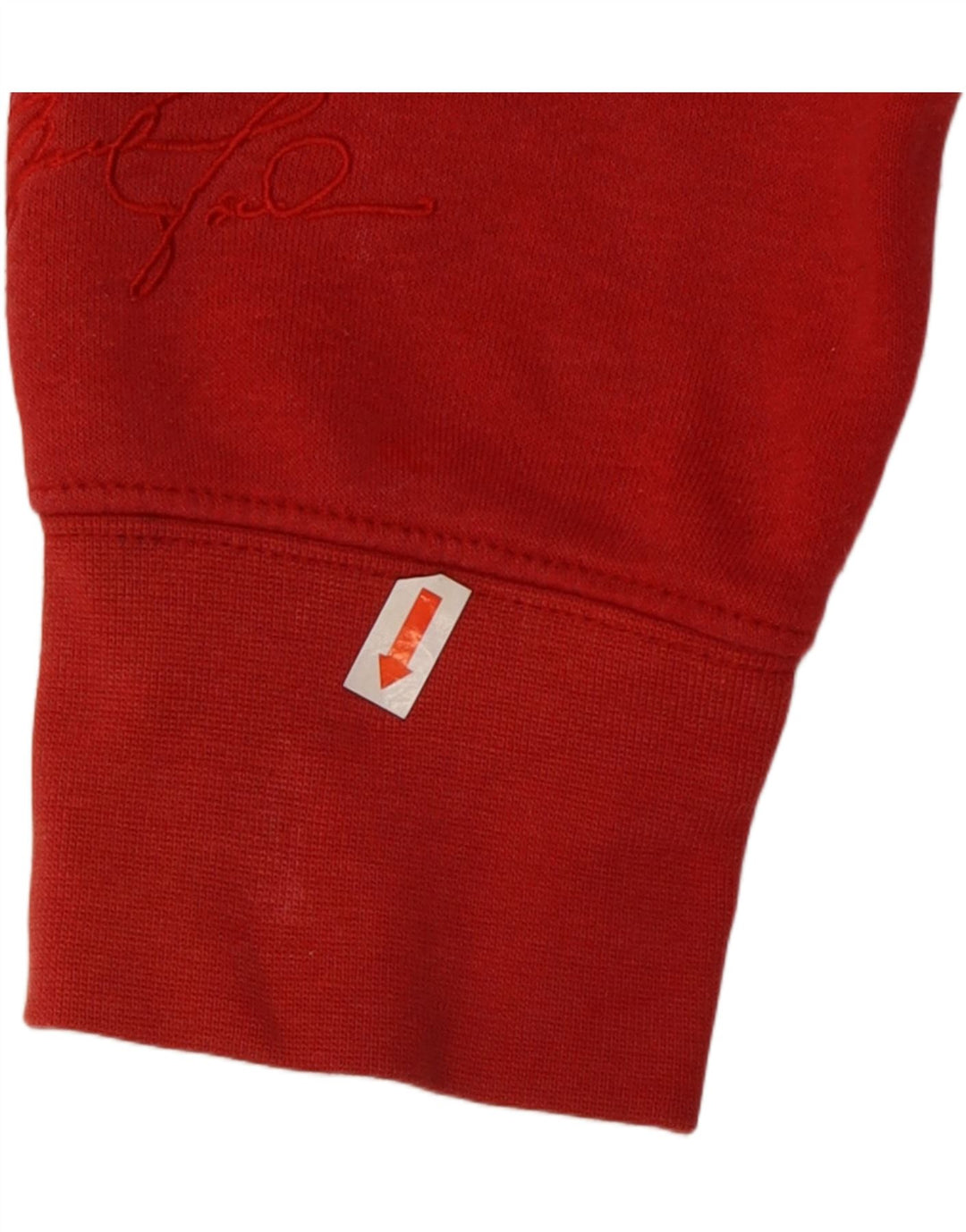 JORDAN Womens Zip Hoodie Sweater UK 14 Medium Red Cotton