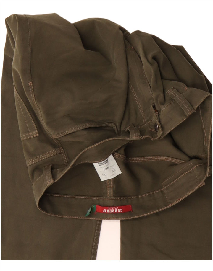 Carrera Mens 700 Straight Casual Trousers W34 L29 Khaki Cotton