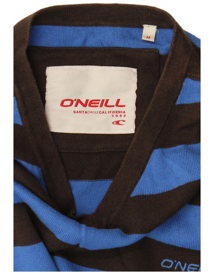 O'Neill Mens V-Neck Jumper Sweater Medium Blue Striped