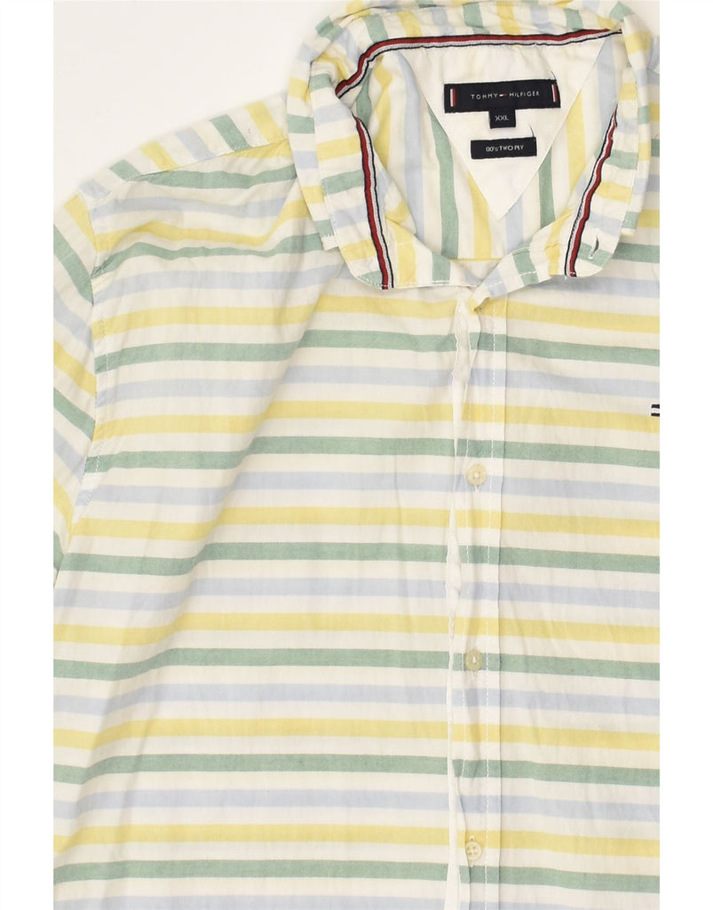 TOMMY HILFIGER Mens 80'S Two Ply Slim Shirt 2XL Multicoloured Striped | Vintage Tommy Hilfiger | Thrift | Second-Hand Tommy Hilfiger | Used Clothing | Messina Hembry 