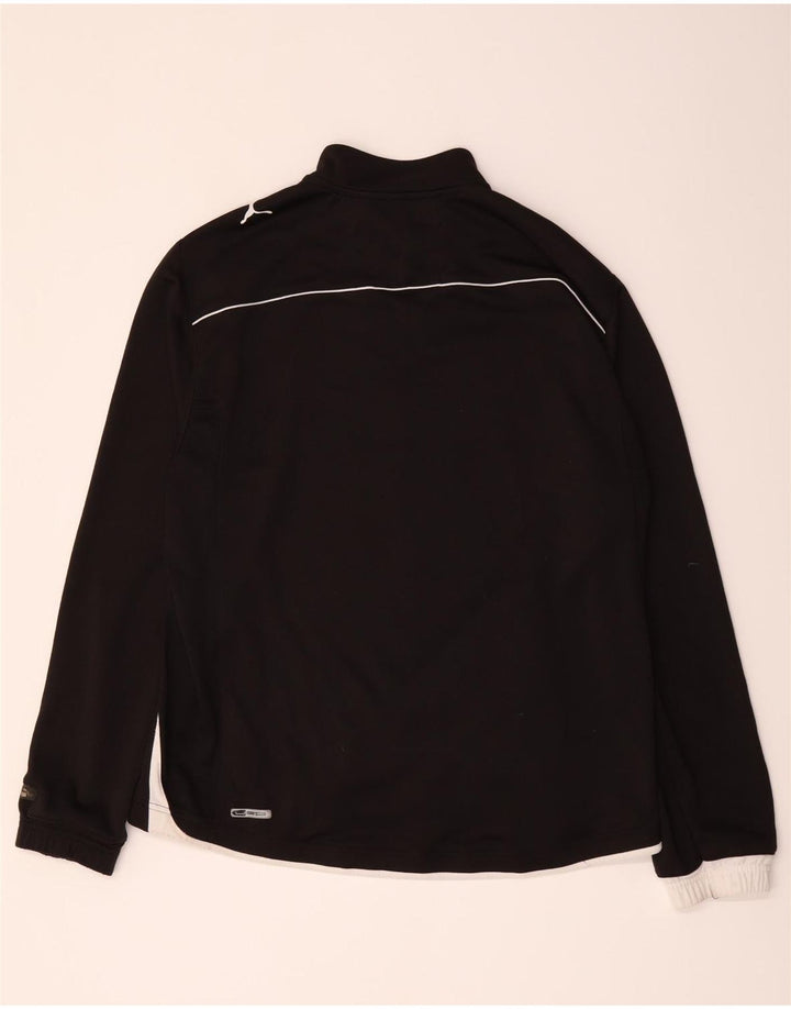 Puma Mens Pullover Tracksuit Top Jacket Large Black Colourblock Polyester