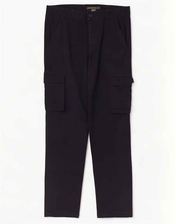 French Connection Mens Straight Cargo Trousers Small W32 L30 Navy Blue