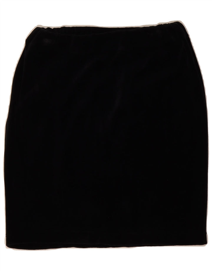 VINTAGE Womens Pencil Skirt Medium W28 Black Cotton Vintage Vintage and Second-Hand Vintage from Messina Hembry 