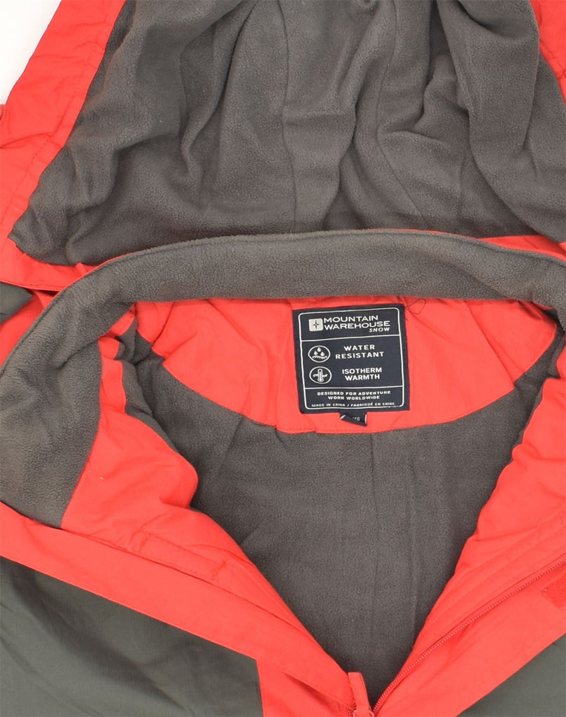 MOUNTAIN WAREHOUSE Mens Hooded Windbreaker Jacket UK 42 XL Red Colourblock | Vintage Mountain Warehouse | Thrift | Second-Hand Mountain Warehouse | Used Clothing | Messina Hembry 