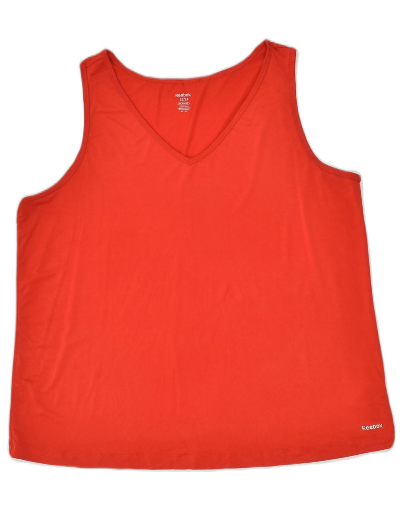 REEBOK Womens Vest Top Size 22/24 XL Red Polyester | Vintage Reebok | Thrift | Second-Hand Reebok | Used Clothing | Messina Hembry 