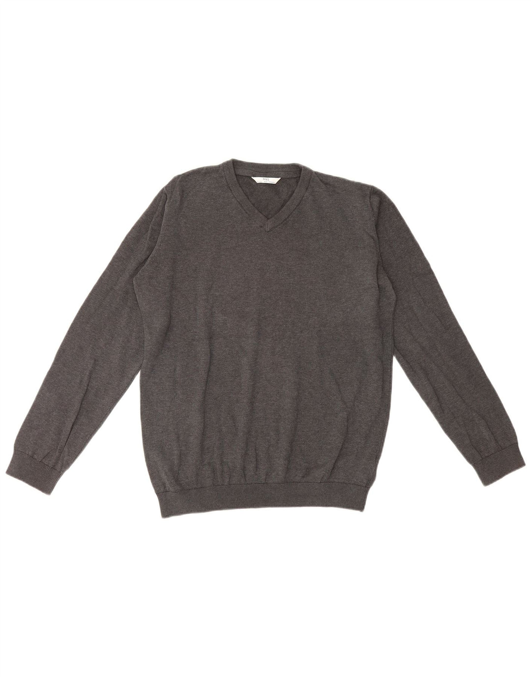 Marks & Spencer Boys V-Neck Jumper Sweater 15-16 Years Grey Cotton