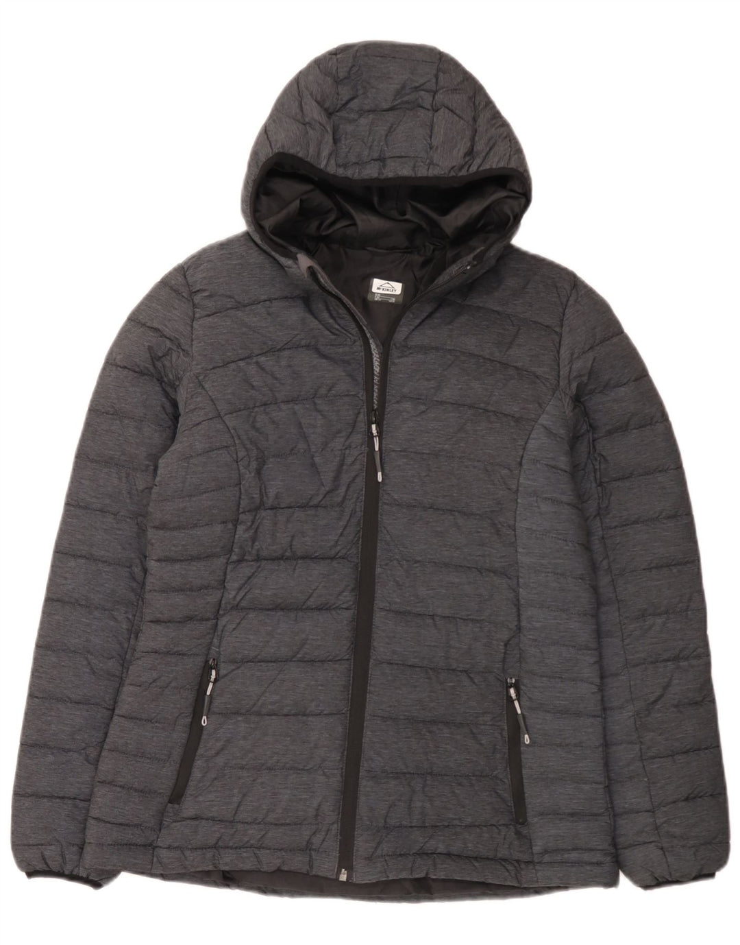 MC Kinley Womens Hooded Padded Jacket UK 14 Medium Grey Polyamide