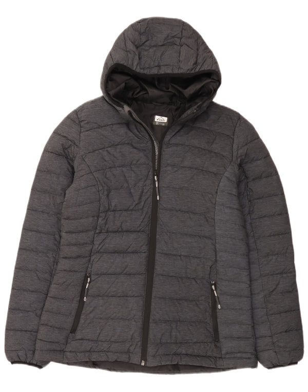 MC Kinley Womens Hooded Padded Jacket UK 14 Medium Grey Polyamide