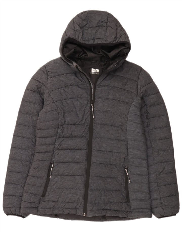 MC Kinley Womens Hooded Padded Jacket UK 14 Medium Grey Polyamide