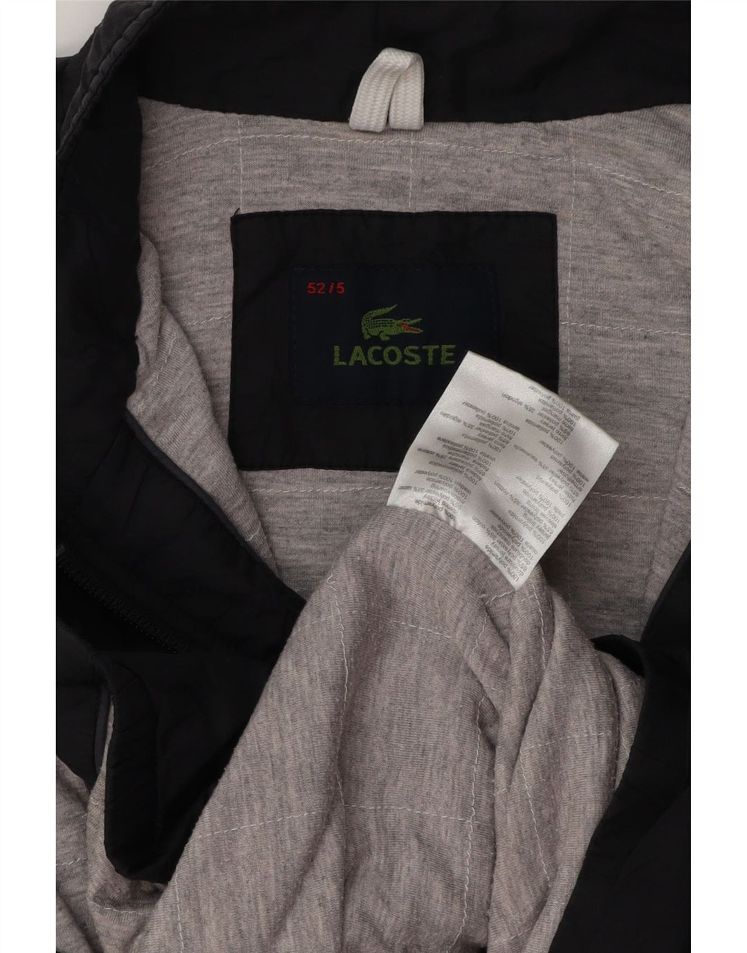 LACOSTE Mens Bomber Jacket Size 5 Large Black Polyamide