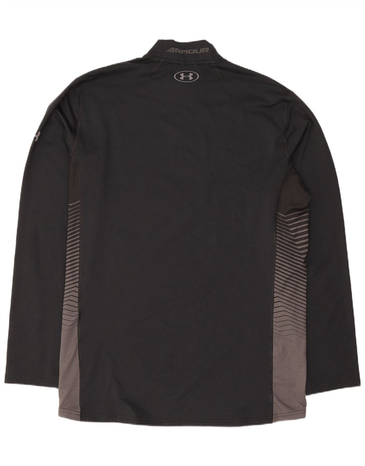 Under Armour Mens Cold Gear Top Long Sleeve XL Black Colourblock Polyester
