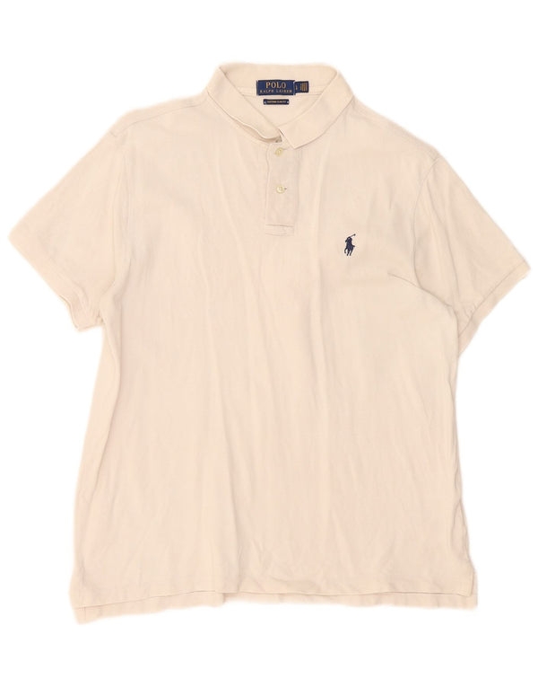 Polo Ralph Lauren Mens Custom Slim Fit Shirt Large Beige Cotton