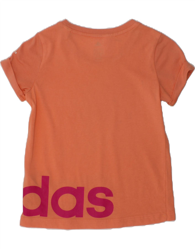 ADIDAS Girls Graphic T-Shirt Top 9-10 Years Orange Cotton | Vintage Adidas | Thrift | Second-Hand Adidas | Used Clothing | Messina Hembry 