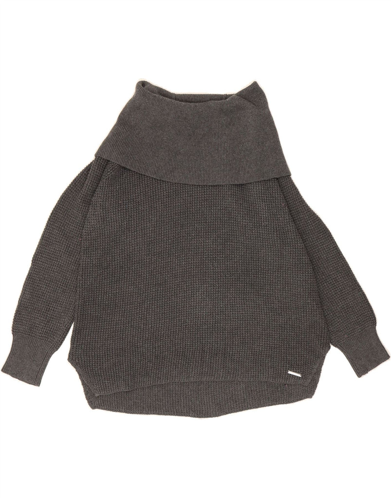MICHAEL KORS Womens Roll Neck Jumper Sweater UK 16 Large Grey Cotton Vintage Michael Kors and Second-Hand Michael Kors from Messina Hembry 
