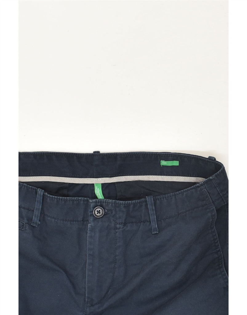 BENETTON Mens Slim Chino Trousers IT 48 Medium W34 L32 Navy Blue Cotton | Vintage Benetton | Thrift | Second-Hand Benetton | Used Clothing | Messina Hembry 