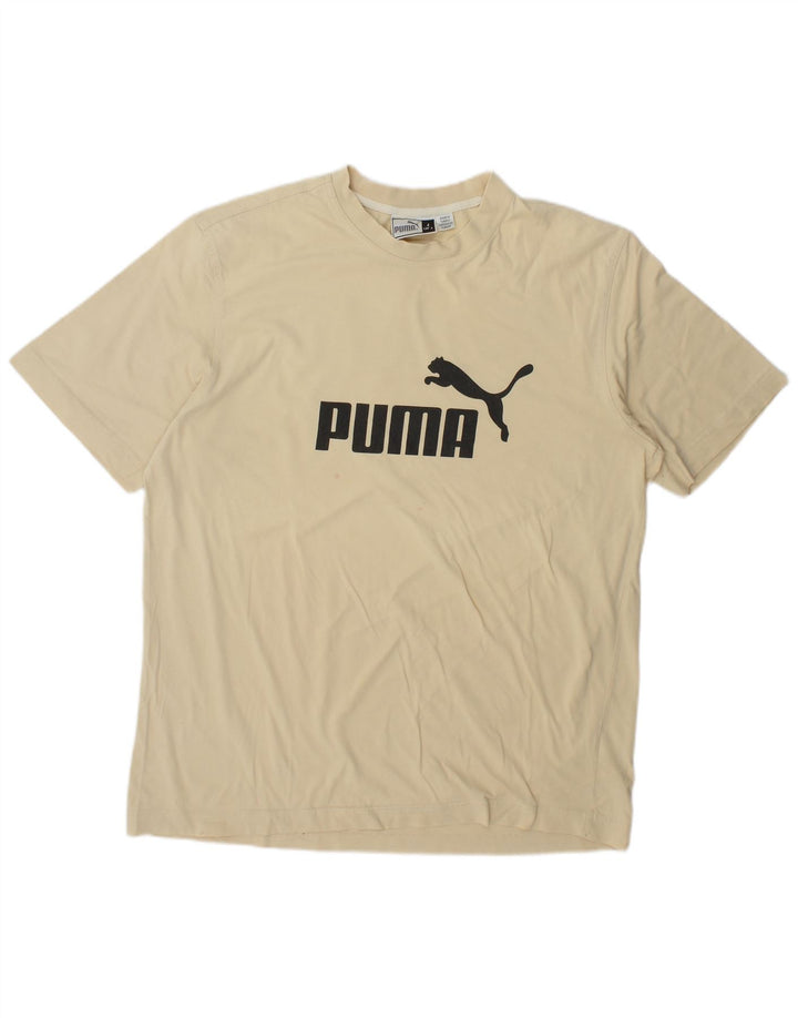 Puma Mens Graphic T-Shirt Top Large Beige