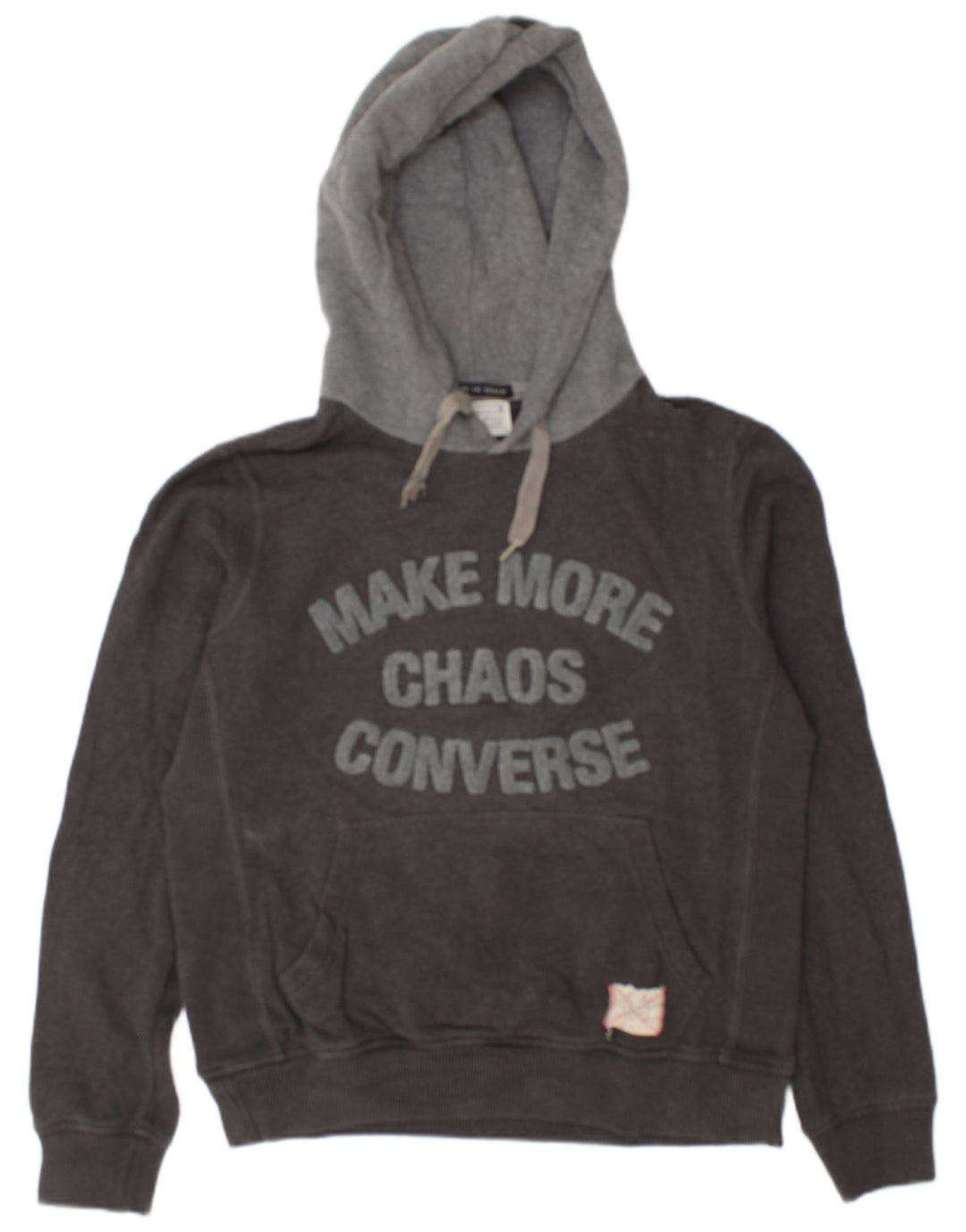 Converse Mens Graphic Hoodie Jumper Small Grey Cotton